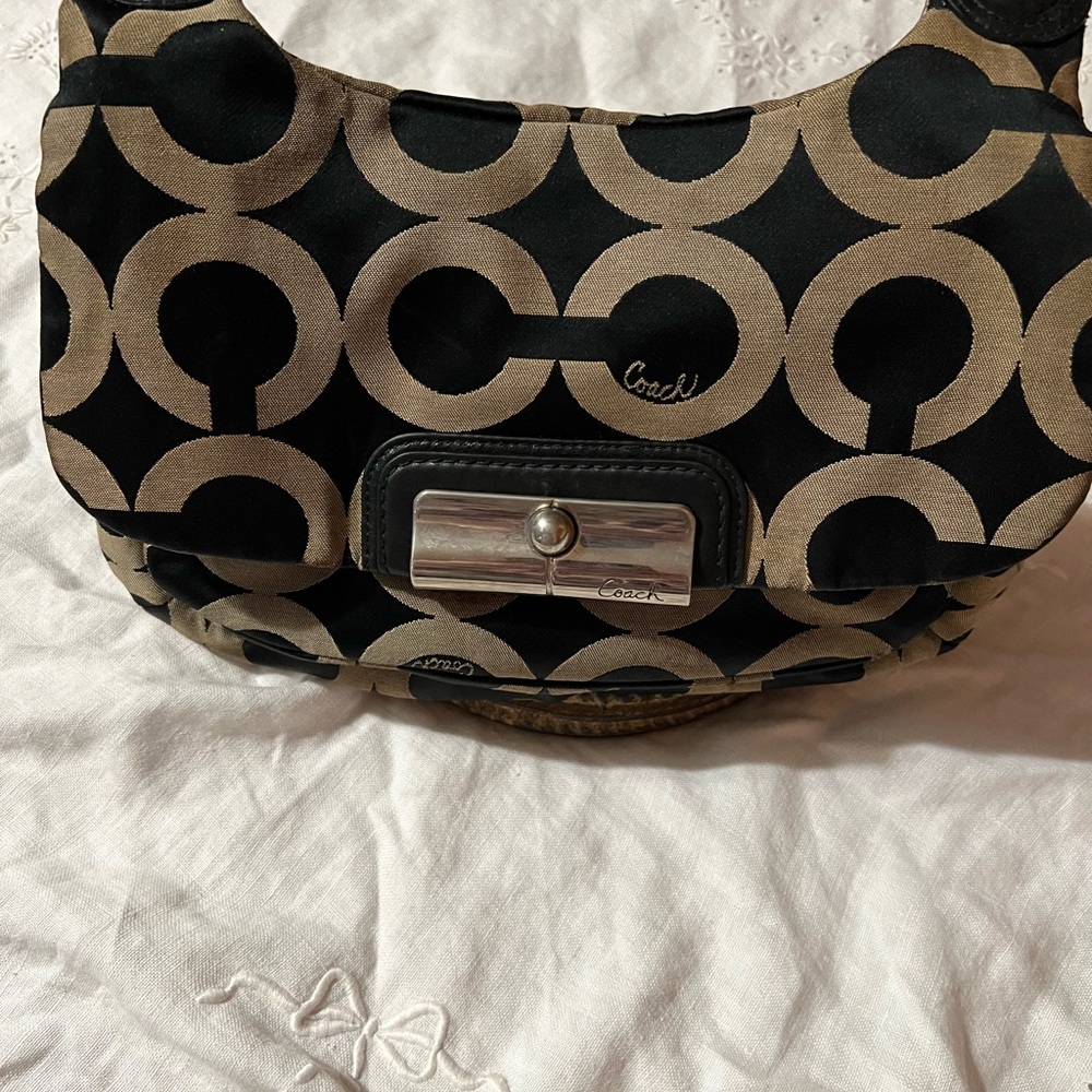 COACH KRISTIN SHOULDER BAG BLK/TAN